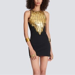 Mew Mews Statement short black and gold Dress